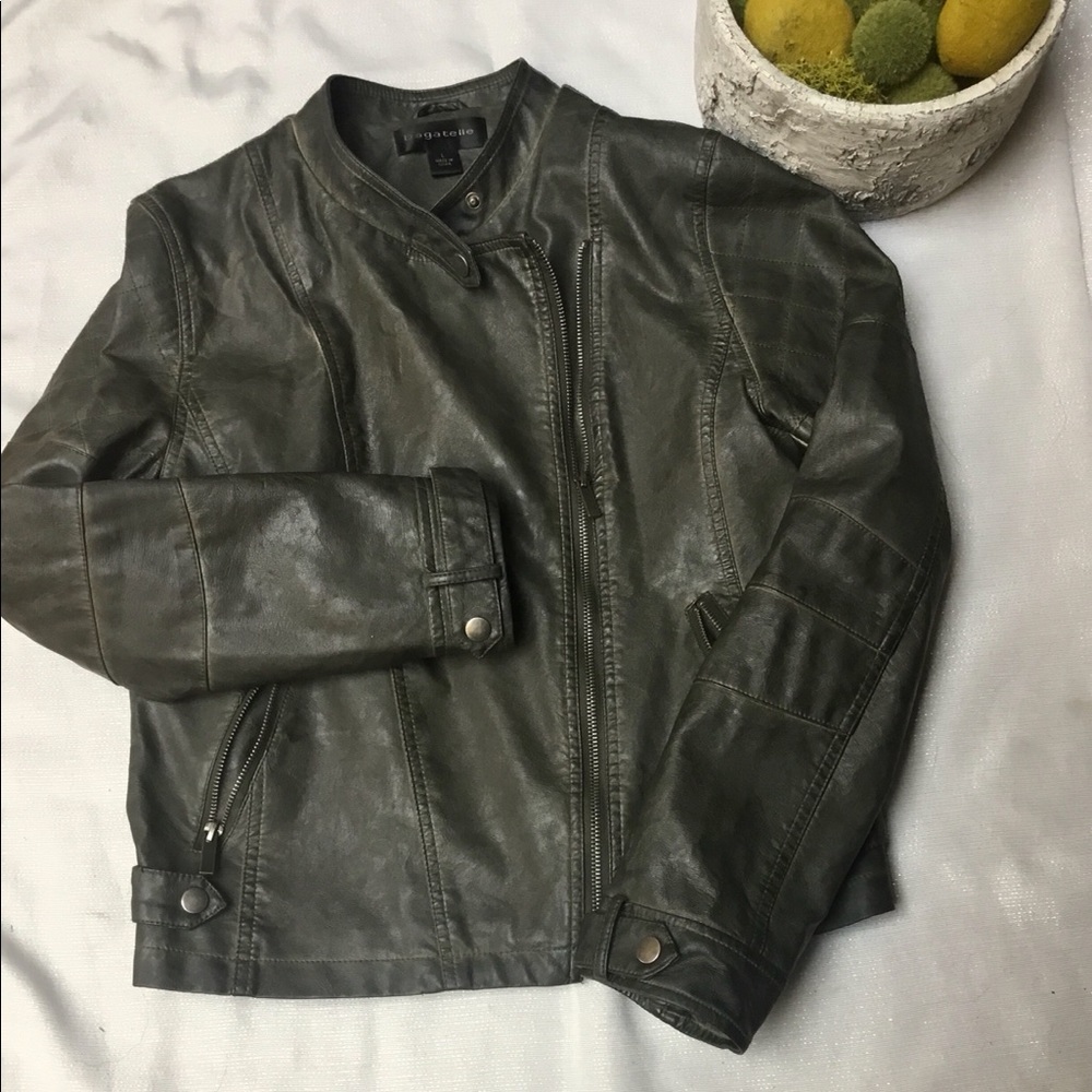 faux leather motorcycle jacket
